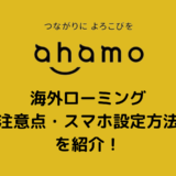 【保存版】ahamoで海外ローミング時の注意点や設定を紹介！